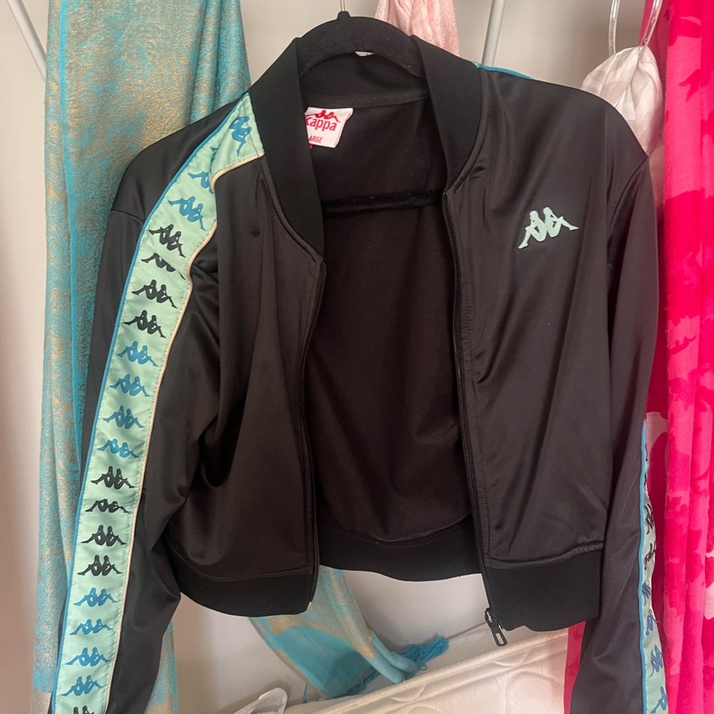 Kappa Women's Black Jacket with Blue Accents